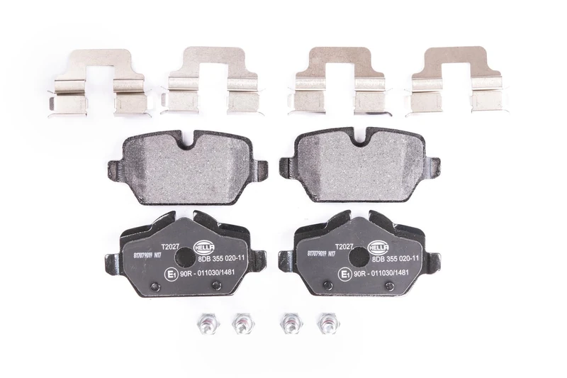 HELLA 8DB 355 020-111 Brake pad set - prepared for wear indicator - T2027 - for e.g. MINI