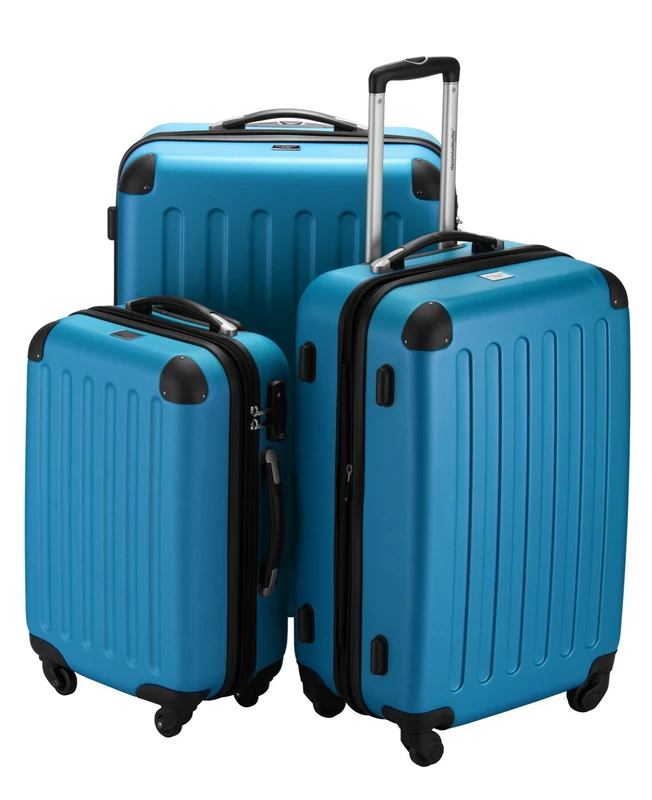 Hauptstadtkoffer Spree – Cabin Luggage, 55 × 35 × 20 cm for All Airlines, Travel Suitcase, Hard Shell Trolley, Carry-On Suitcase, Cyanblue