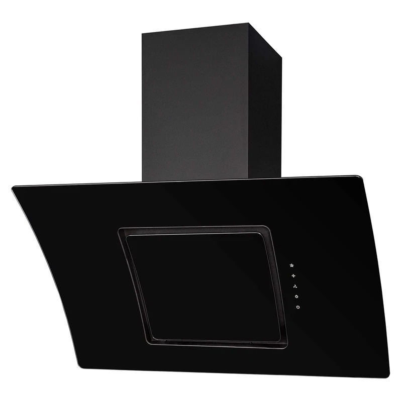 SIA 90cm Touch Control Black Angled Curved Glass Cooker Hood Kitchen Extractor
