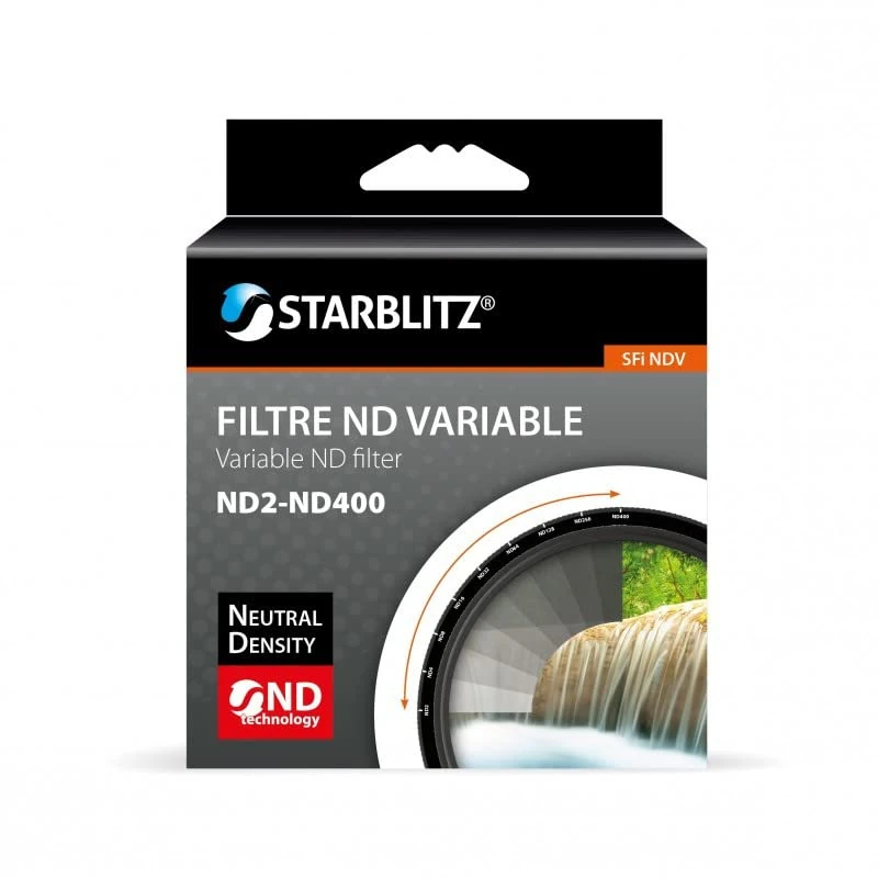 STARBLITZ sfindv58 Graduated ND2 to ND400 Variable Neutral Density Filter 58 mm Black - Image 1