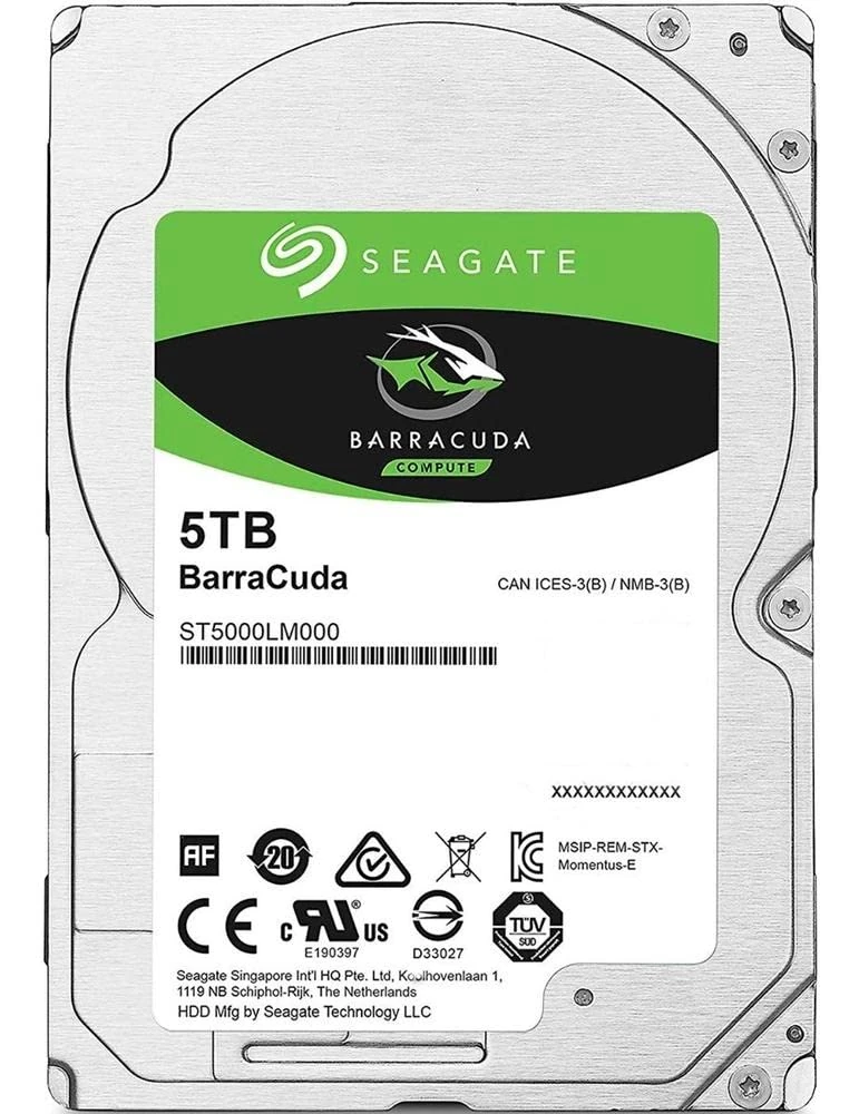 Seagate Guardian BarraCuda ST5000LM000 - Hard drive - 5 TB - internal - 2.5" - SATA 6Gb/s - 5400 rpm - buffer: 128 MB