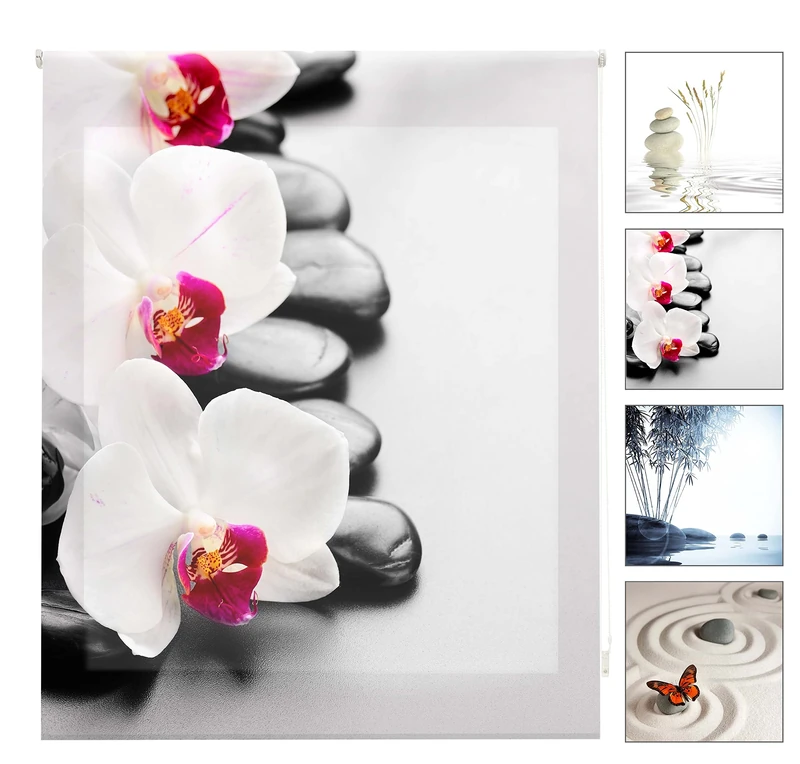 Blindecor Digital Translucent Roller Blind, Zen,W-Z-81465,130X180 cm