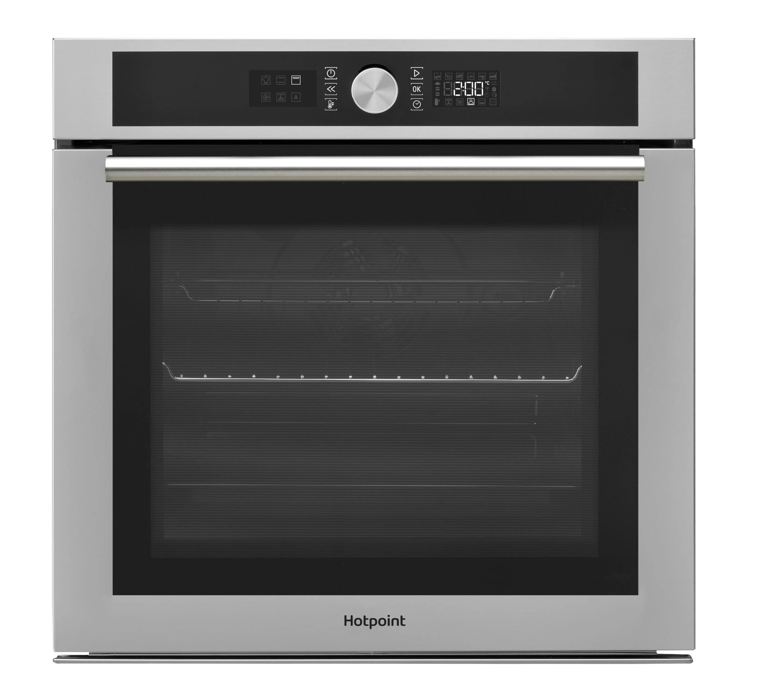 Hotpoint Electric Pyrolytic Fan Single Oven with LCD Control Panel - Stainless Steel