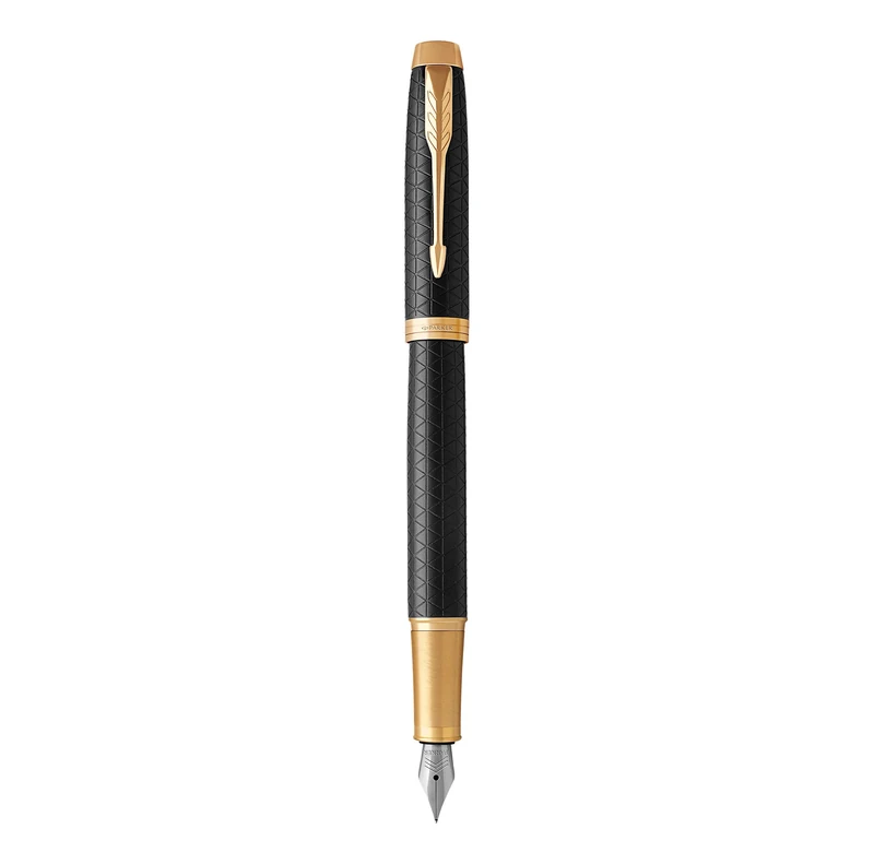 Parker IM Fountain Pen | Premium Black | Medium Nib with Blue Ink Refill | Gift Box