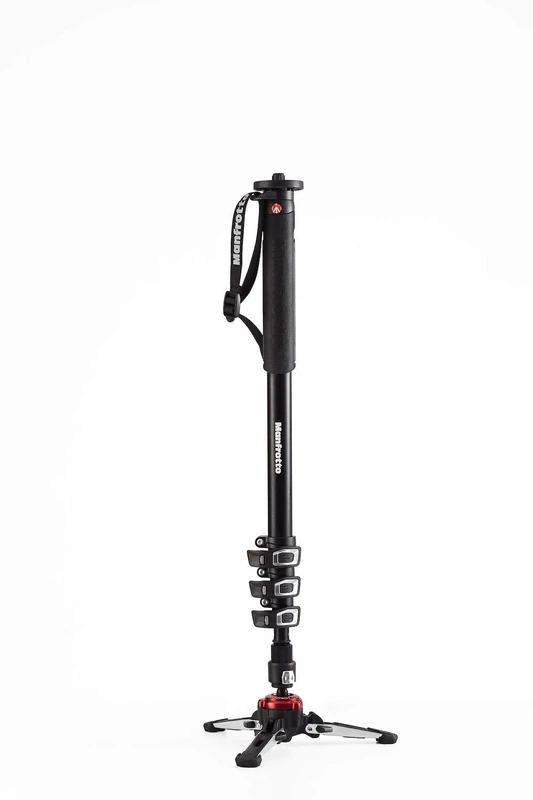 Manfrotto Video Monopod XPRO+, 4-Section Aluminium Camera and Video Support Rod with Fluid Base, Photography Accessories for Content Creation, Videography, Vlogging