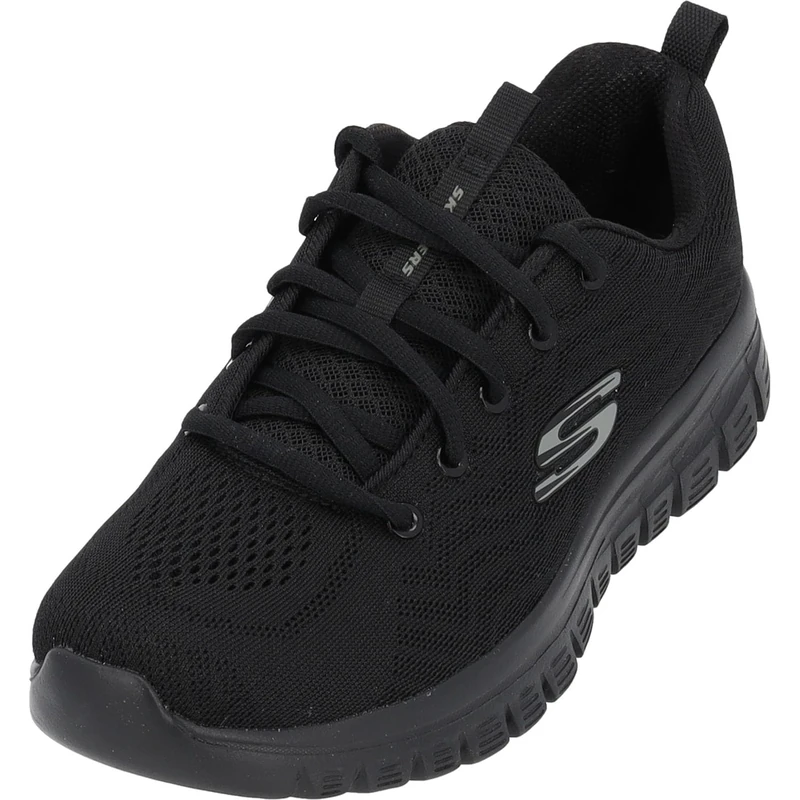 Skechers Women's Graceful Get Connected Sneaker - Black Mesh - 7 UK