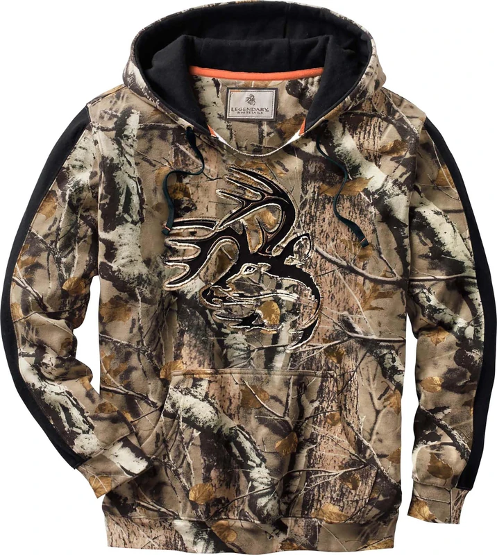 Legendary Whitetails Men's Camo Outfitter Hoodie Hooded Sweatshirt, Big Game Field Camo, S UK