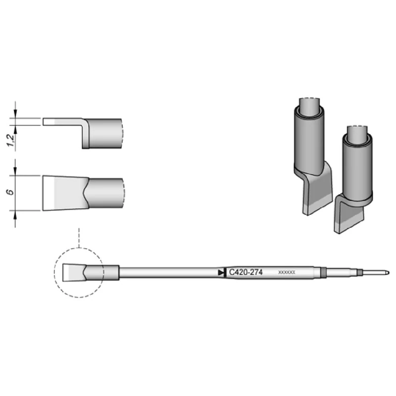 JBC C420274 Desoldering Tips Pair for HT420-A