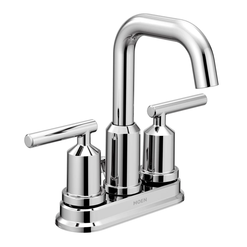 Moen 6150 Gibson Two Handle Centerset High Arc Modern Bathroom Faucet with Drain Assembly, Chrome, 1