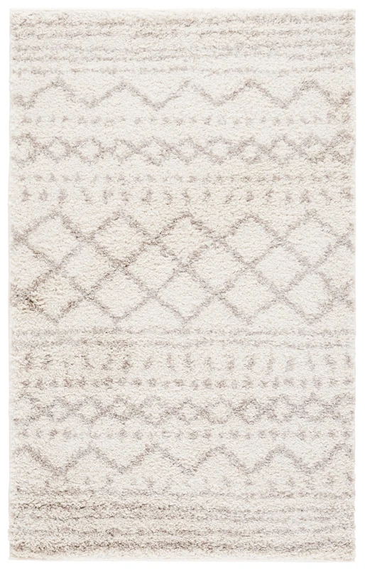 Safavieh Shaggy Indoor Woven Rectangle Area Rug, Arizona Shag Collection, ASG741, in Ivory / Beige, 91 X 152 cm for Living Room, Bedroom or Any Indoor Space
