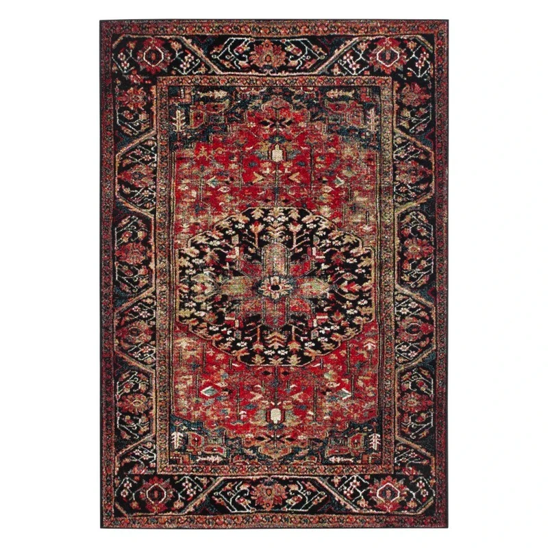 Safavieh Vintage Hamadan Indoor Woven Rectangle Area Rug, Persian Collection, VTH215, in Red/Multi, 79 X 152 cm for Living Room, Bedroom or Any Indoor Space