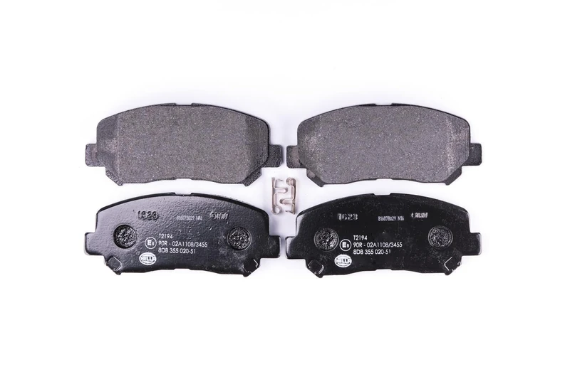 HELLA 8DB 355 020-511 Brake pad set - incl. wear warning contact - T2194 - for e.g. MAZDA