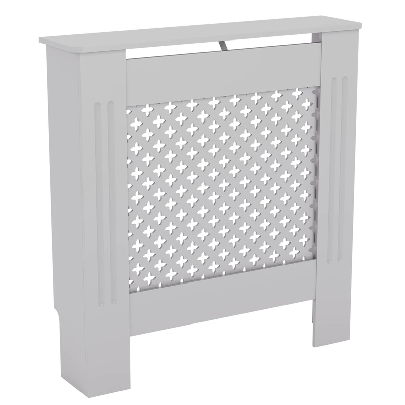 Vida Designs Oxford White Radiator Cover - Small Cross Pattern