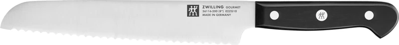 ZWILLING Gourmet Bread Knife, 20 cm, Special Stainless Steel, Ergonomic Plastic Handle, Black - Made in Germany