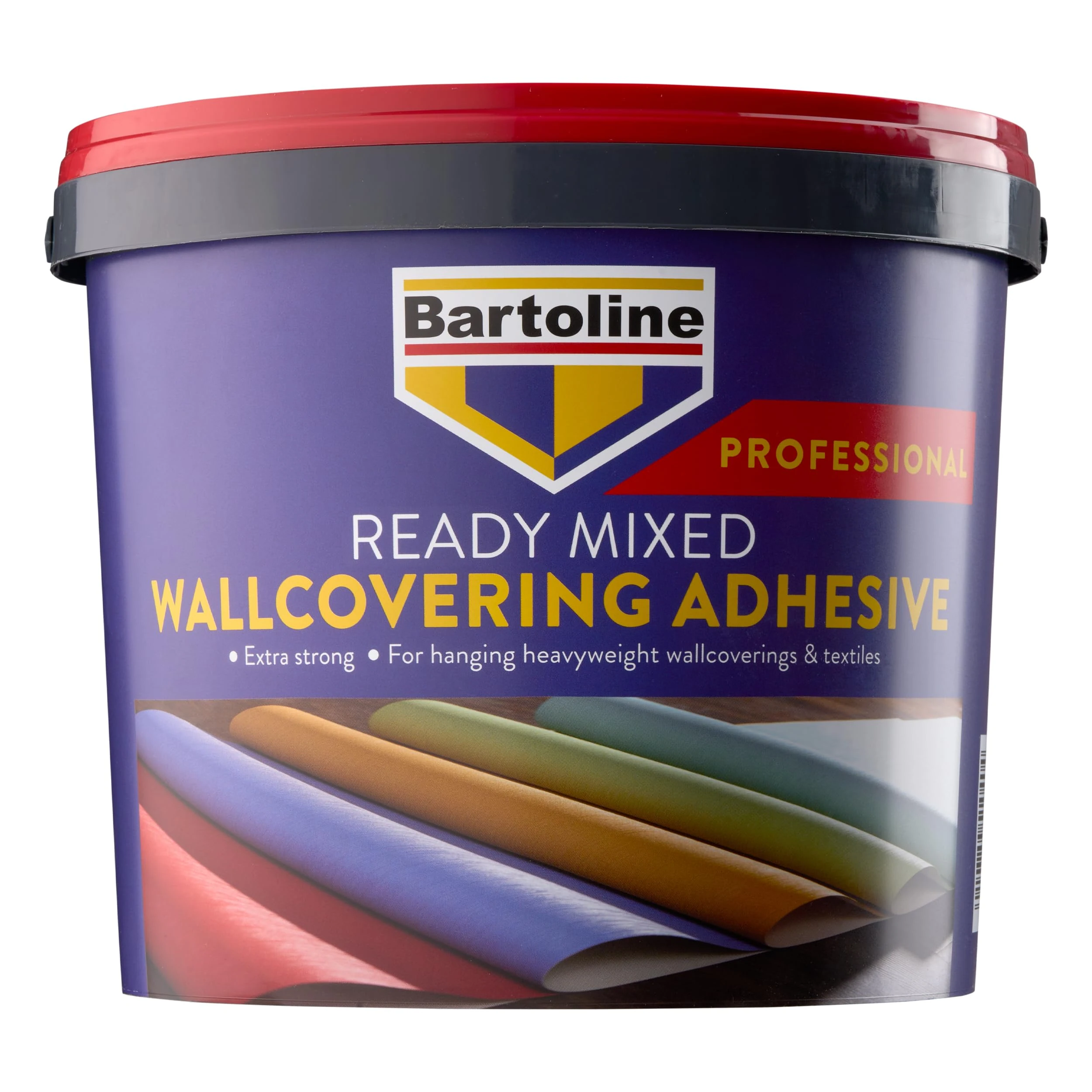 Bartoline Extra Strong Professional Ready Mixed Wallcovering Adhesive 5 kg, Adhesive for Vinyl, Textiles, Hessians and Polystyrene Tiles, Easy to Apply, High Initial Tack, Smooth Finish