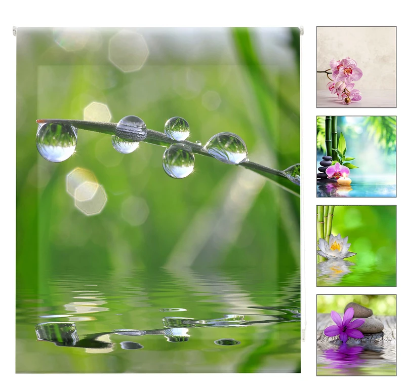 Blindecor Digital Translucent Roller Blind, Zen,W-Z-01287,130X180 cm