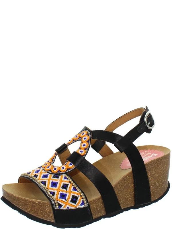 Desigual Shoes Bio9 Anissa Beads, Women Heels Sandals, Black (Black 2000), 3.5 UK (36 EU) - Image 1