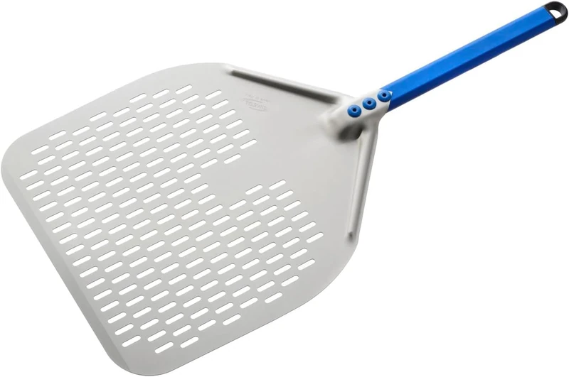 Gi.Metal Perforated Rectangular Pizza Peel 33 cm with 58.5 cm Handle