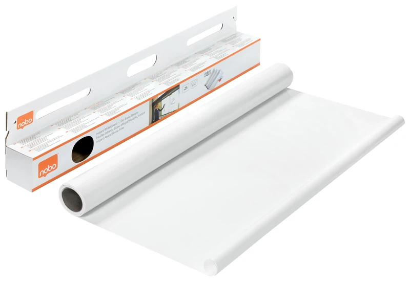 Nobo Whiteboard Sheets - Stick Anywhere for an Instant, Removable Dry Wipe Surface, 800 x 600 mm, Pack of 25, White, Instant Dry Wipe Electrostatic Sheets, 1905156