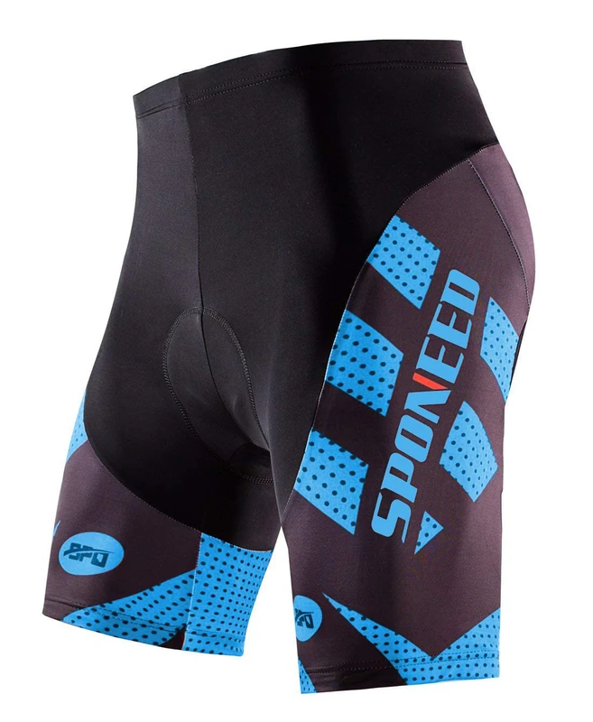sponeed Men's Cycling Shorts Padded Bicycle Riding Pants Bike Biking Clothes Cycle Wear Tights, Blue, Small