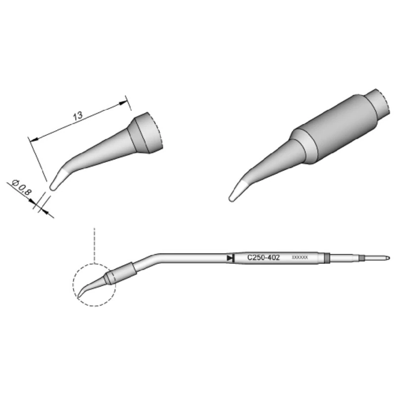 Jbc C250402 Soldering Tip for Aluminium 2 A Round