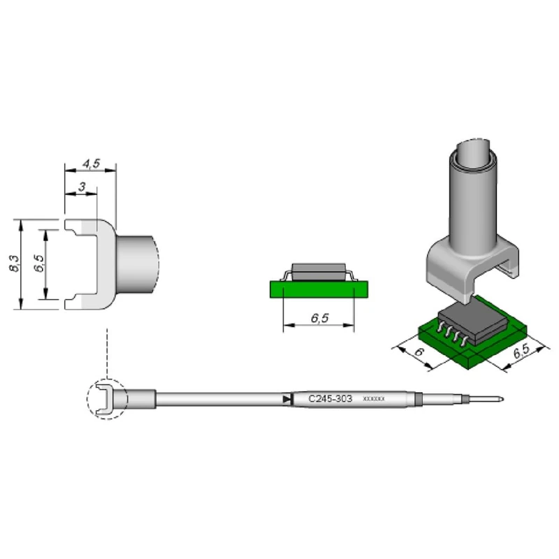 Jbc C245303 SMD Desoldering Tip for T245 - Image 1