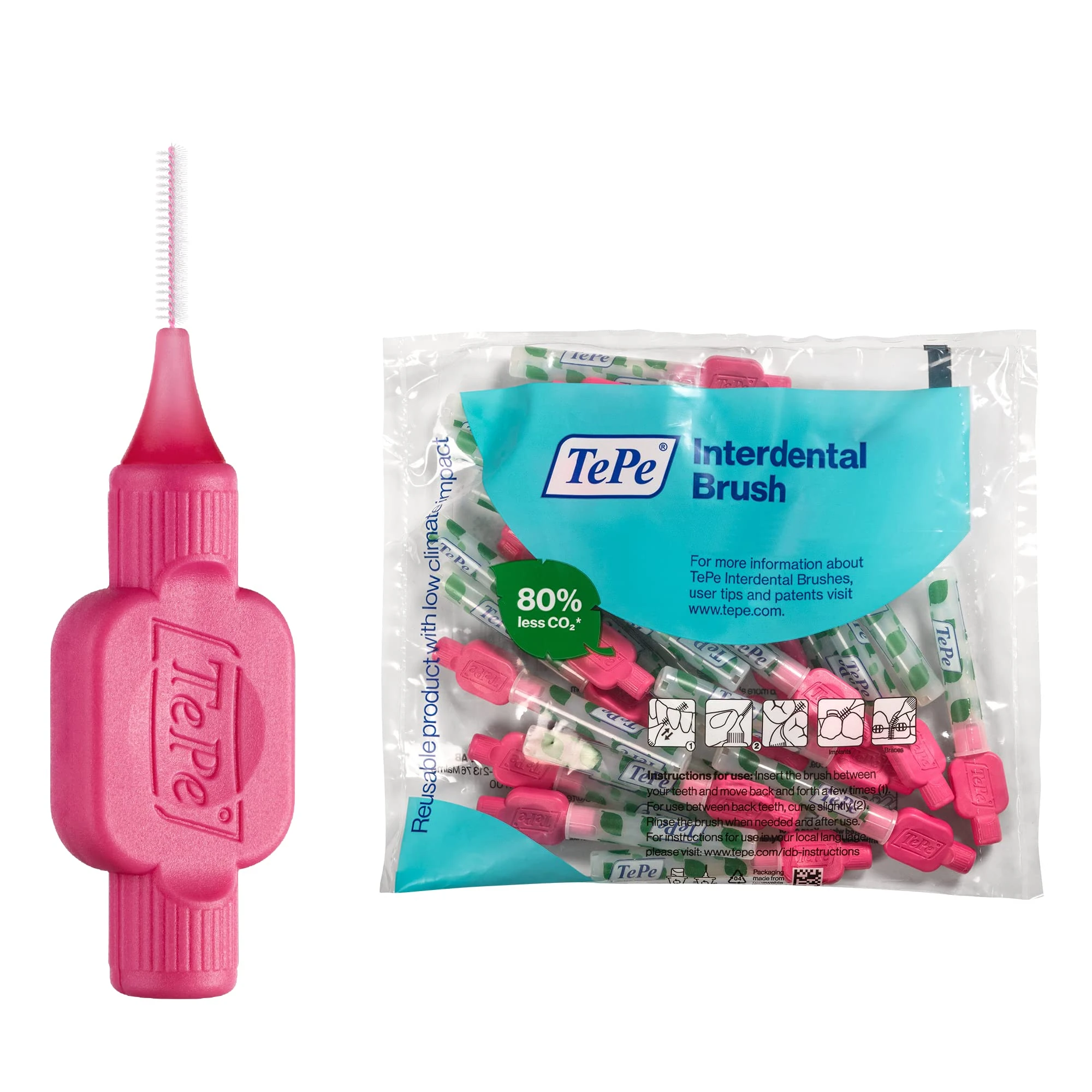 TePe Original Interdental Brushes 0.4 mm Pink (Pack of 25) Multi Pack of 25