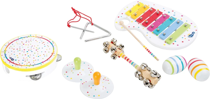 small foot 10383 Music-Set "Sound" made of wood, xylophone, triangle, bells, tambourine and rattles, from 3 years
