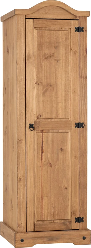 Seconique Corona 1 Door Wardrobe in Distressed Waxed Pine