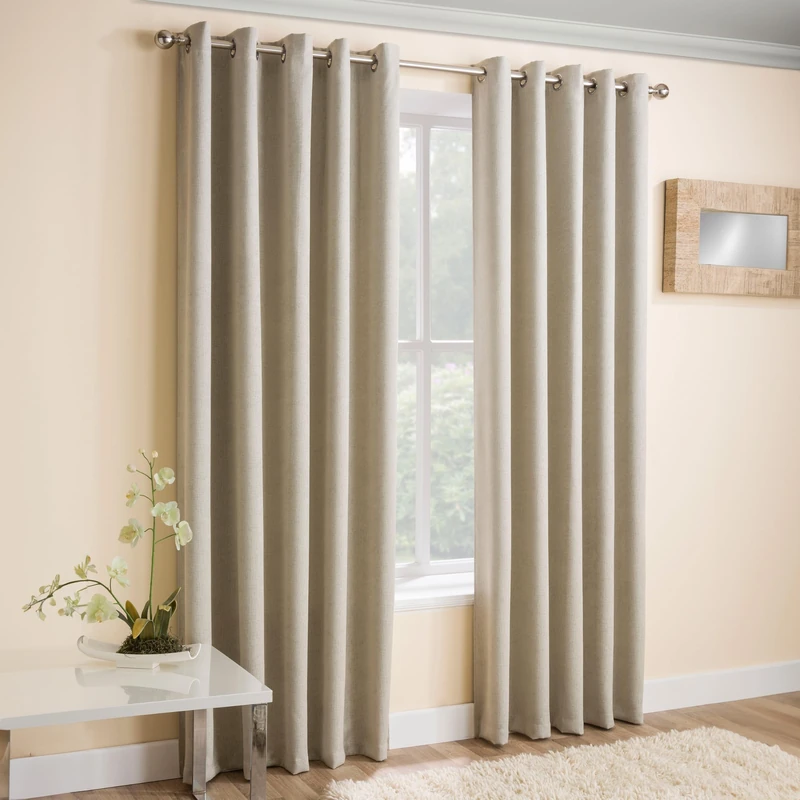 Enhanced Living Vogue Cream Eyelet Thermal Curtains 90x90in