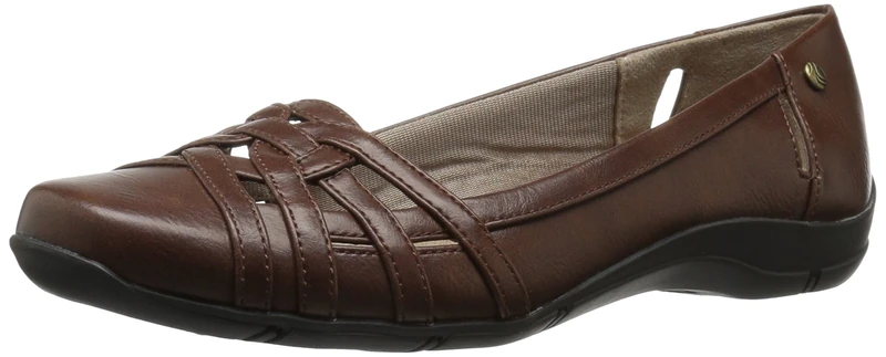 LifeStride Women's Diverse Flat, Dark Tan, 7 UK
