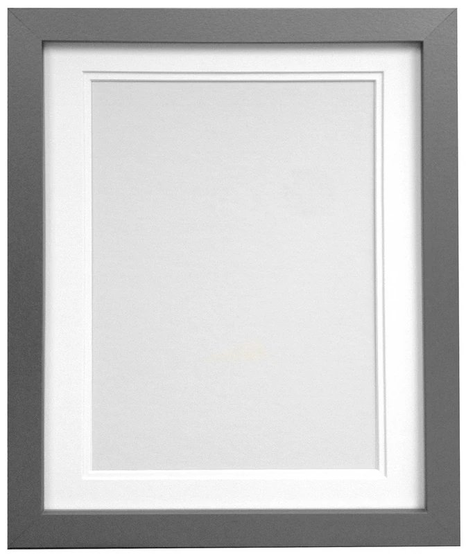 FRAMES BY POST H7 Picture Photo Frame, Wood with Plastic Glass, Silver with White Double Mount, 36 x 24 Image Size 30 x 20 Inch