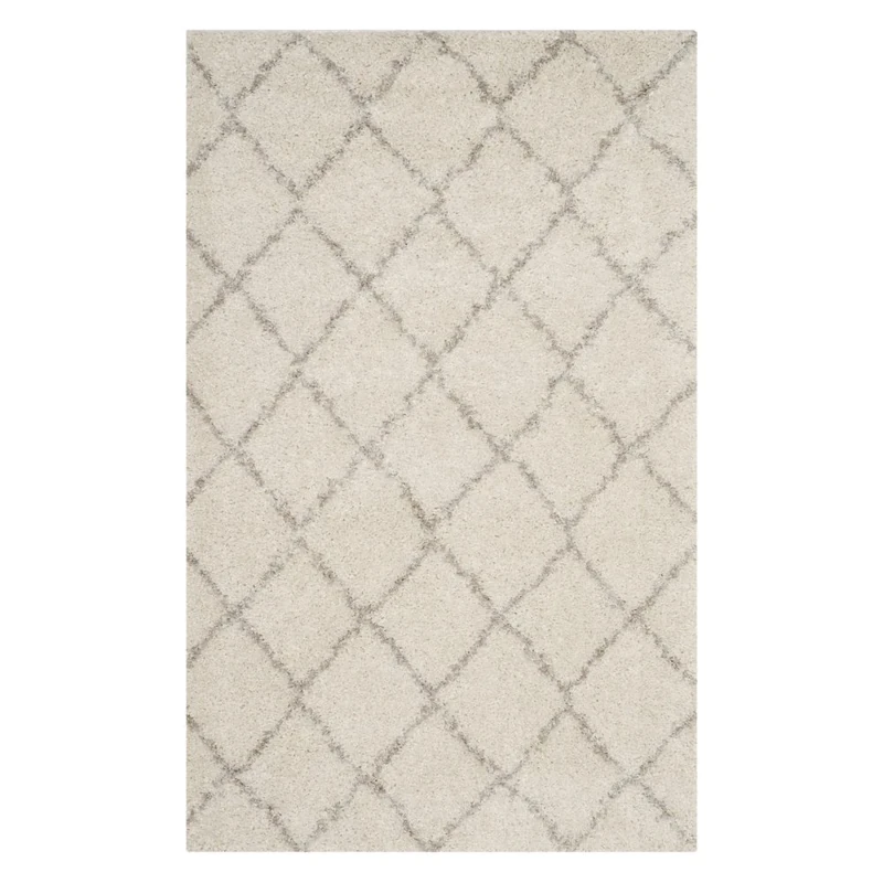 Safavieh Shaggy Indoor Woven Rectangle Area Rug, Arizona Shag Collection, ASG742, in Ivory / Beige, 91 X 152 cm for Living Room, Bedroom or Any Indoor Space