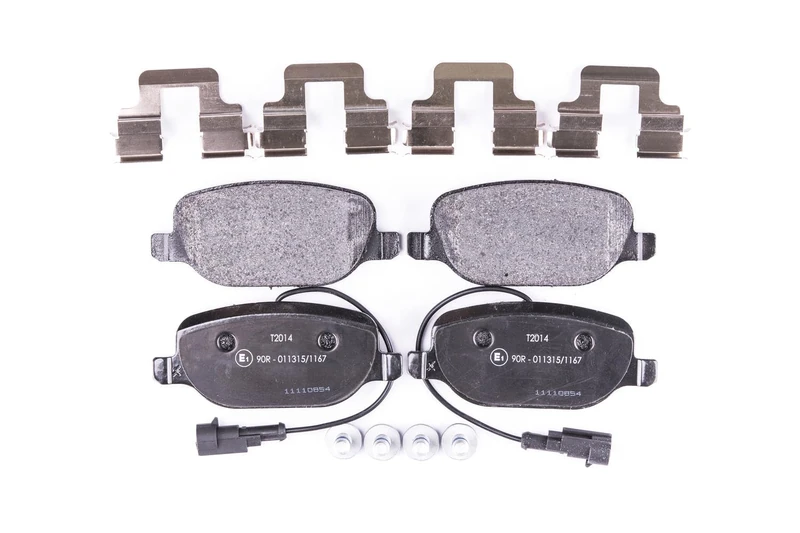 HELLA 8DB 355 015-571 Brake pad set - with integrated wear warning contact - T2014 - for e.g. ALFA ROMEO