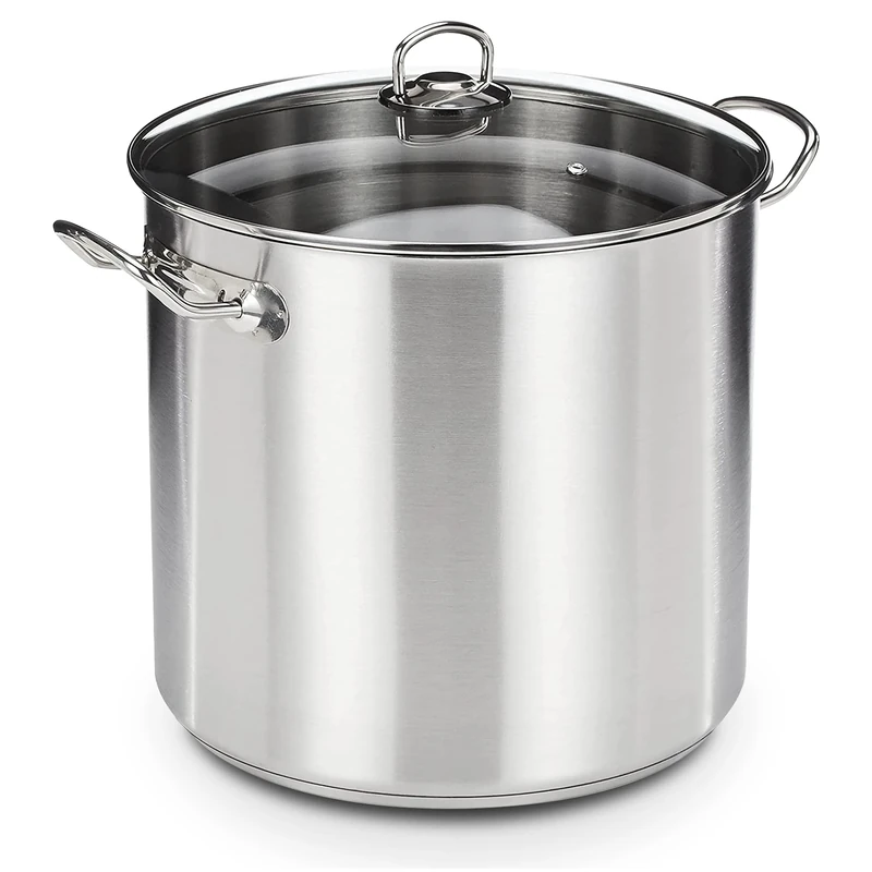 GSW 643474 professional jumbo pot with glass lid 30x28cm/approx. 20.0 liters, stainless steel, silver, 30 cm