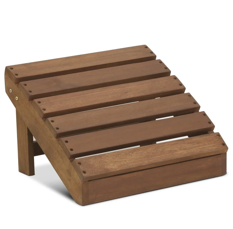 Furinno TIOMAN Outdoor Footstool, Adirondack Foot Stool, Vanity Stool, in Teak Oil, for Patio, Garden, Porch, Natural