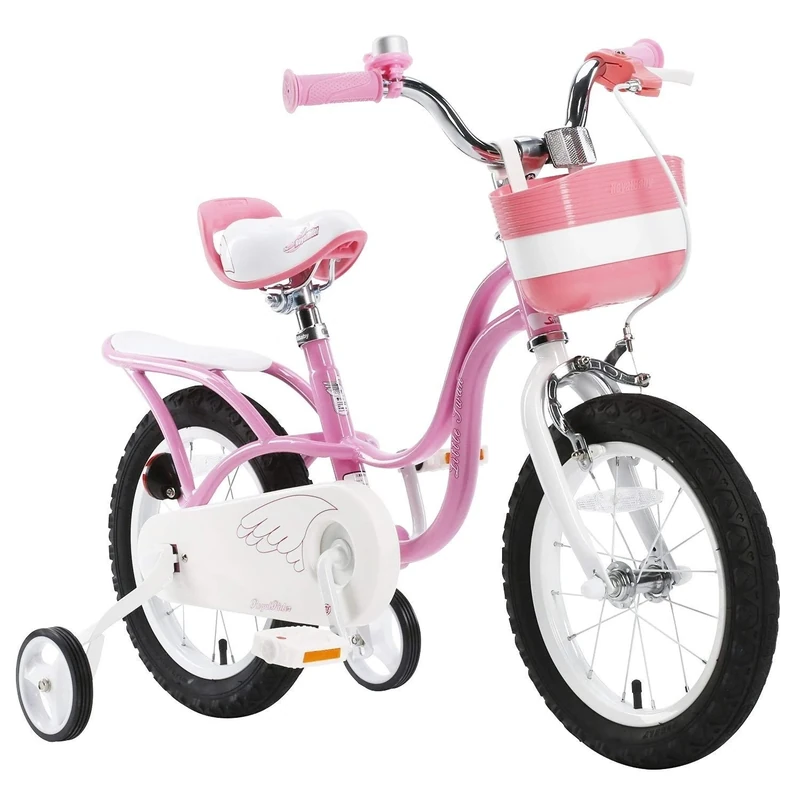 Royal Baby Girls' swan Kids Children Child Bike Bicycle stabilisers, Pink, 14"
