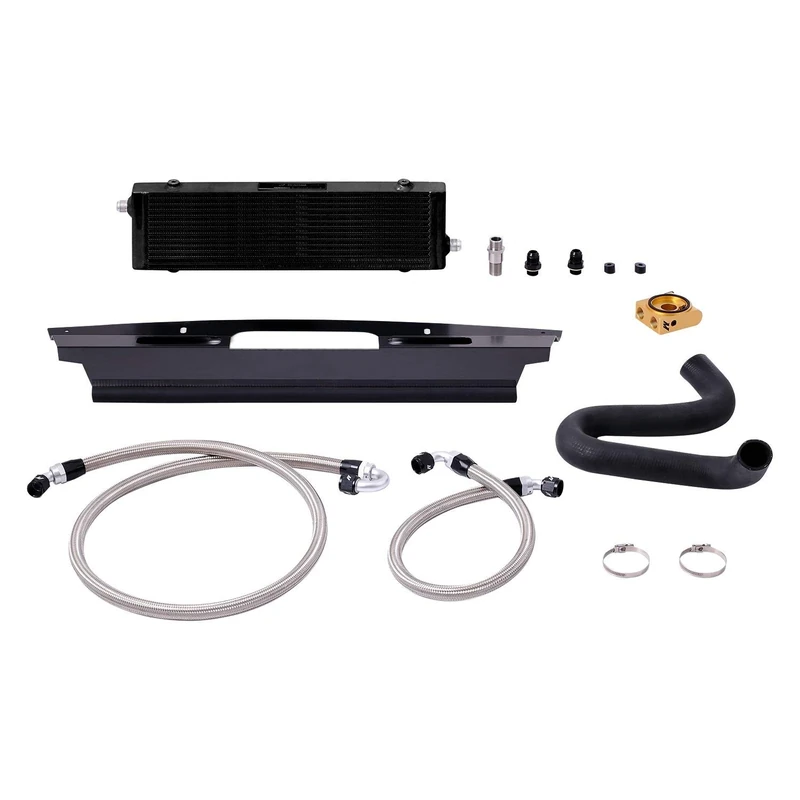 Mishimoto MMOC-MUS8-15TBK Oil Cooler Kit Compatible With Ford Mustang GT V8 2015-2017 Black