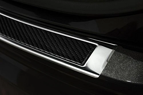 Avisa 2/44001 Carbon Sill Scuff Plate Protection Back, Chrome/Black