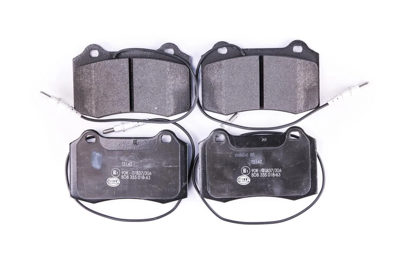 HELLA 8DB 355 018-631 Brake pad set - with integrated wear warning contact - T5142 - for e.g. PEUGEOT