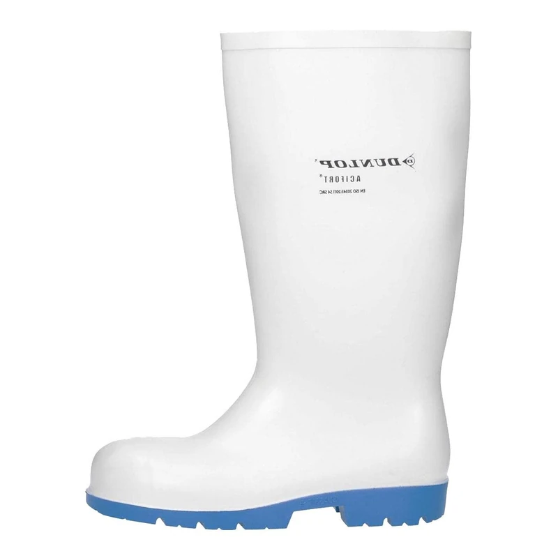 DUNLOP Acifort Classic+ Safety Wellington Boot - Unisex, Waterproof and Slip Resistant, Lightweight Work Wellies for Food Industry, White - EU40, UK6.5