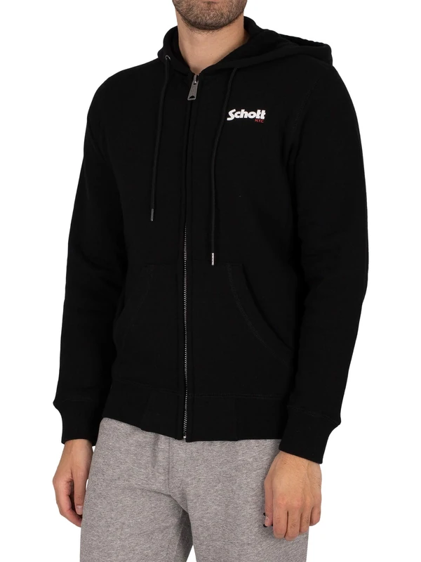 Schott NYC Men's Sw Hoodie, Black, X-Large