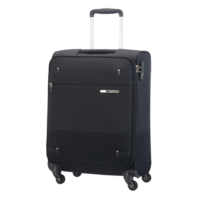 Samsonite Base Boost - Hand Luggage Suitcase 55 x 40 x 20 cm, Soft Luggage Cabin Trolley Suitable for Most Airlines, Including Ryanair & easyJet, TSA Lock, Lightweight, 39 L, Black