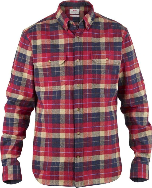 Fjallraven Singi Heavy Flannel Shirt M Long Sleeved T-Shirt - Red, X-Small