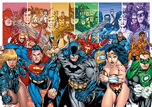 Pyramid International "Justice League America Generations Canvas Print, Multi-Colour, 85 x 120 x 1.3 cm