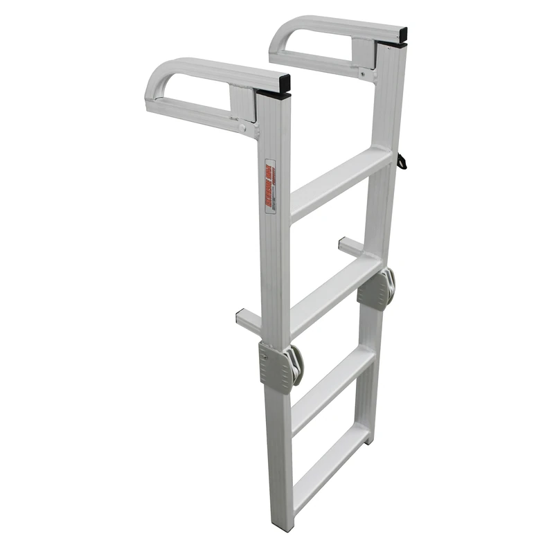 Extreme Max 3005.4089 Aluminum 4-Step Compact Folding Pontoon Boarding Ladder - Image 1
