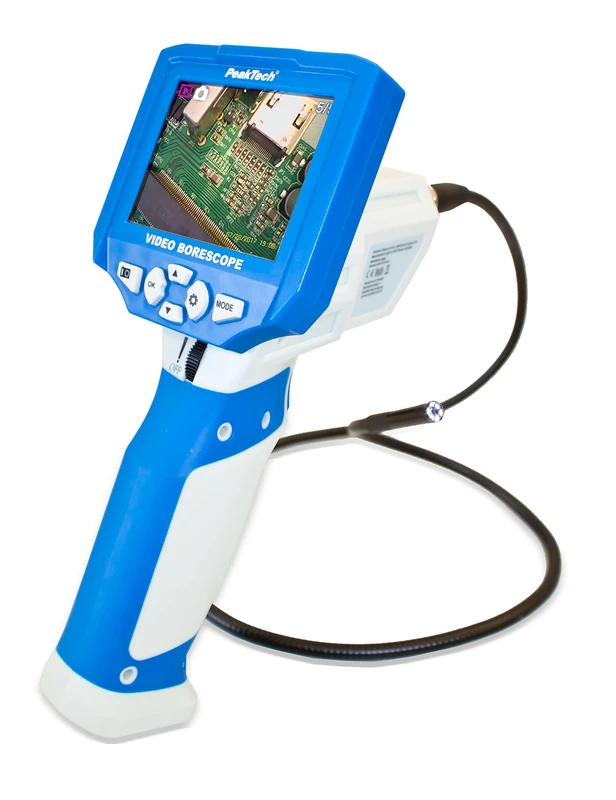 PeakTech Video Endoscope Camera with Removable 3.5 Color TFT Display, 8 mm Diameter and USB/SD Card – Pack of 1, P 5600