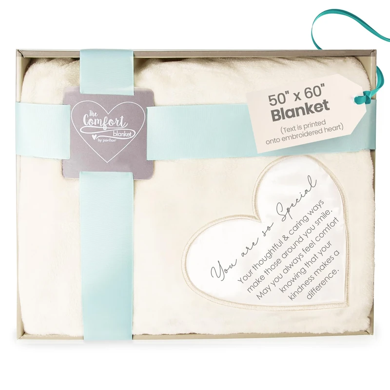 Pavilion Gift Company Comfort Special Thick Warm 320 GSM Royal Plush Throw Blanket, Beige, L - Image 1