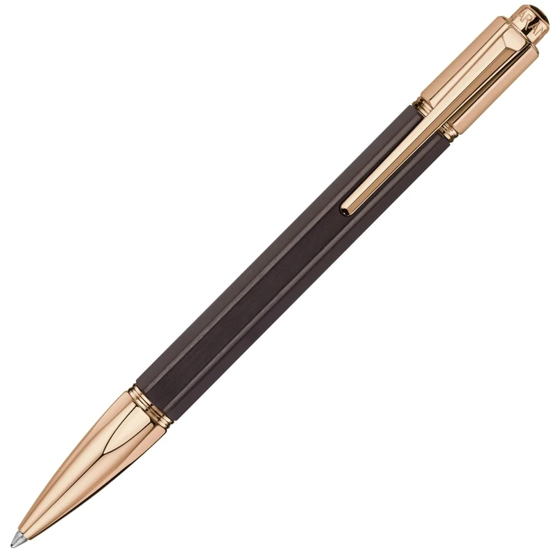Caran d'Ache Varius Ebony Plated Ballpoint Pen - Rose Gold