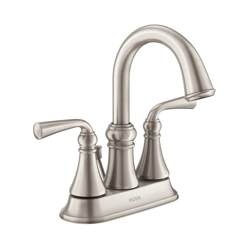 Moen WS84850SRBN Wetherly Two-Handle High Arc Bathroom Faucet, Spot Resist Brushed Nickel